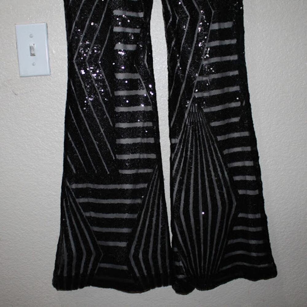 Black Sequin Flare Pants - Brand - Picture 7 of 12